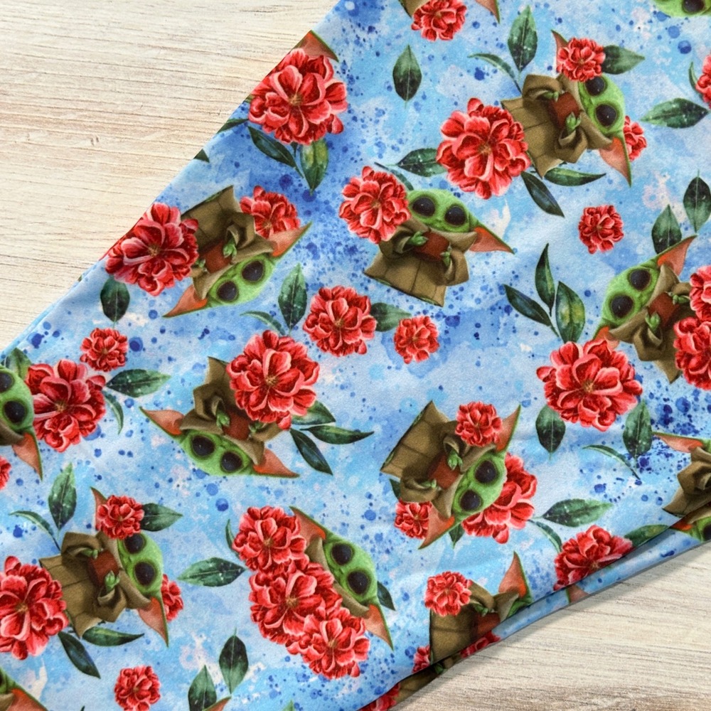 Space Floral Capri Leggings Blue Red One Size OSC New